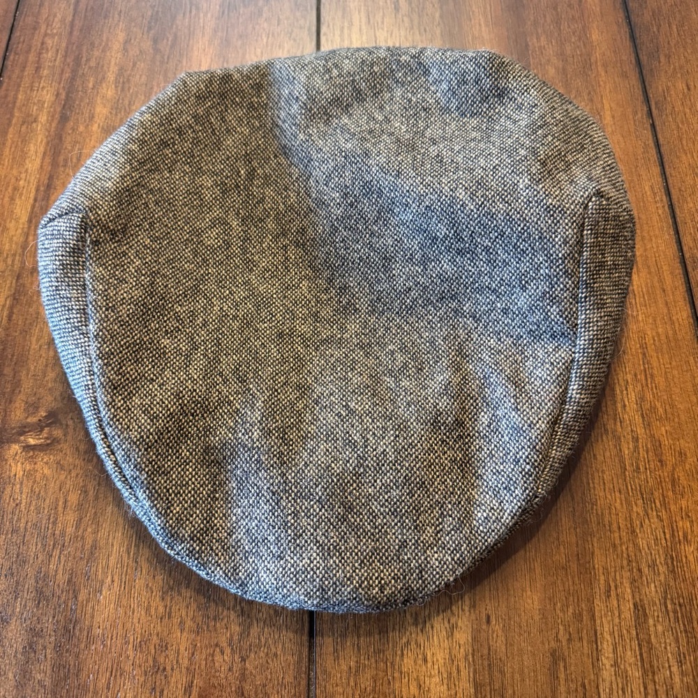 Scala Men’s 100% Wool Black Tan Tweed Newsboy Cap Size XL